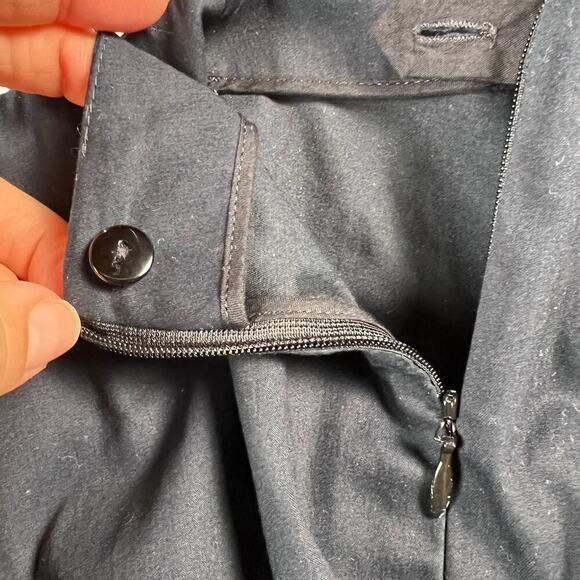 Lafayette 148 Brushed Cotton Flat Front Ankle Dress Pants Navy Blue Size 8 - Picture 5 of 9